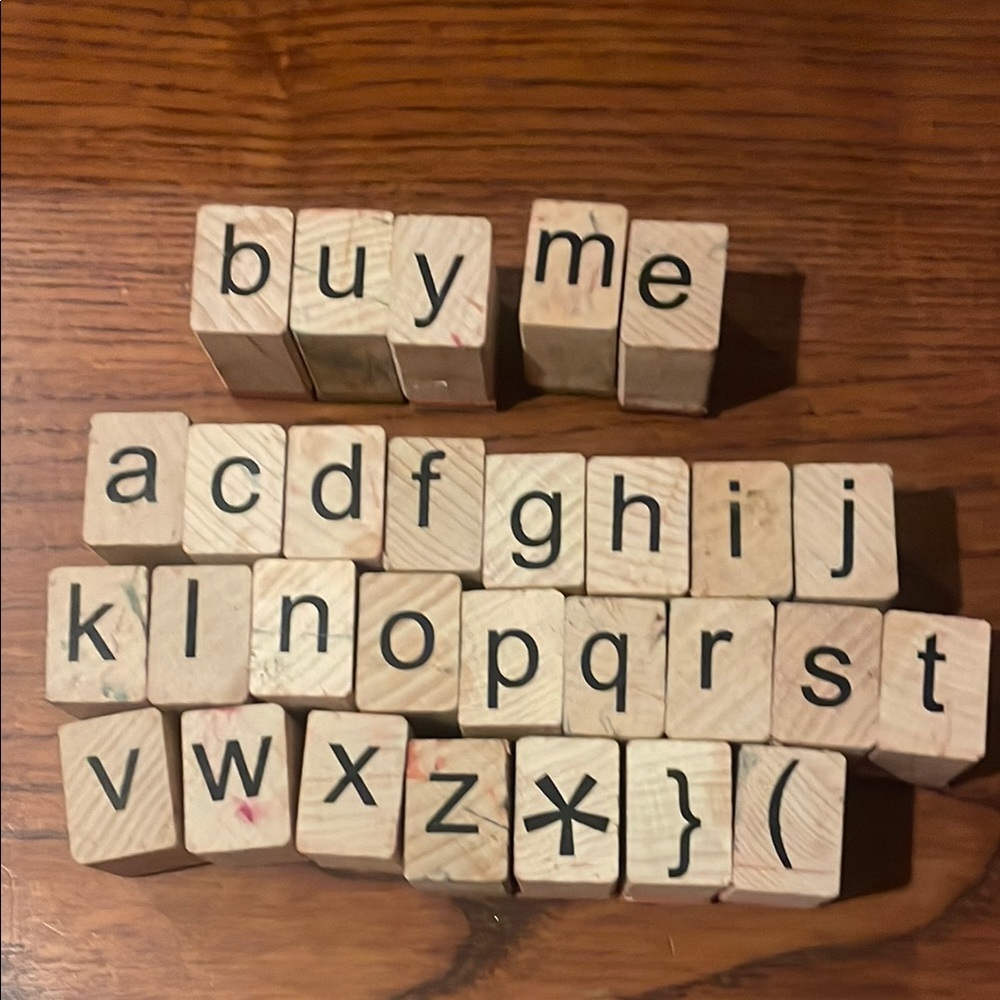 Wooden Alphabet rubber stamps - Picture 4 of 4